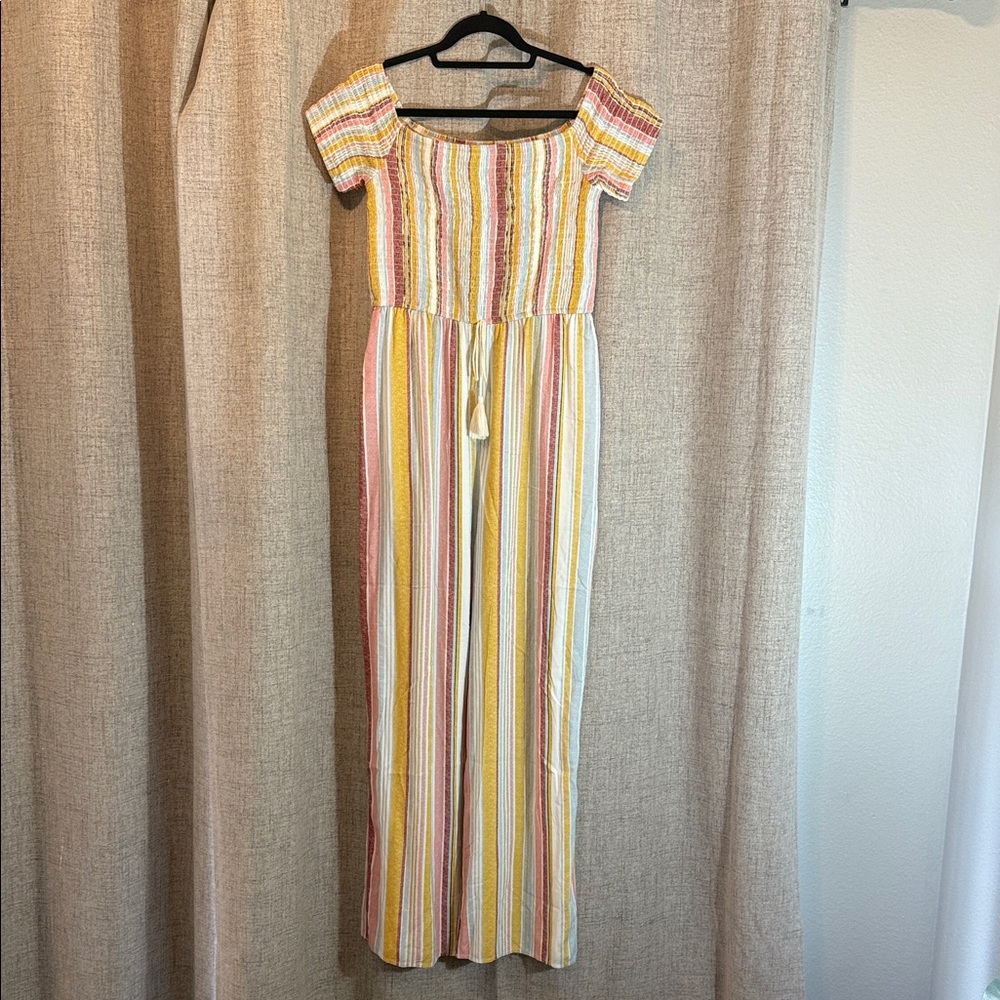 Striped Off-Shoulder Jumpsuit - Picture 3 of 3